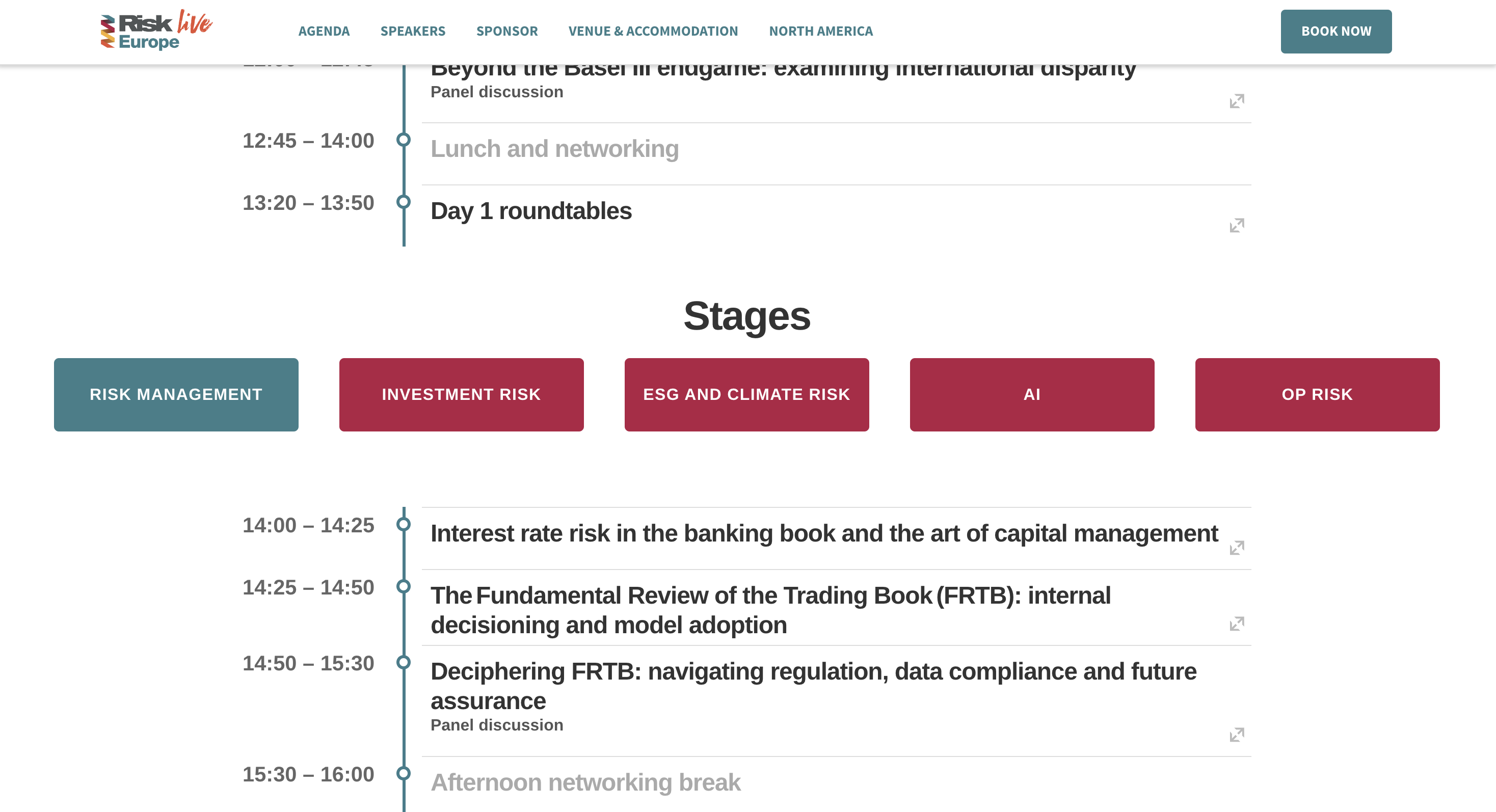 Screenshot thumbnail of Risk Live Europe Agenda